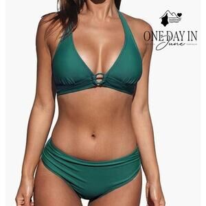 Cupshe Halter Tie Back Bikini Swimsuit Size S